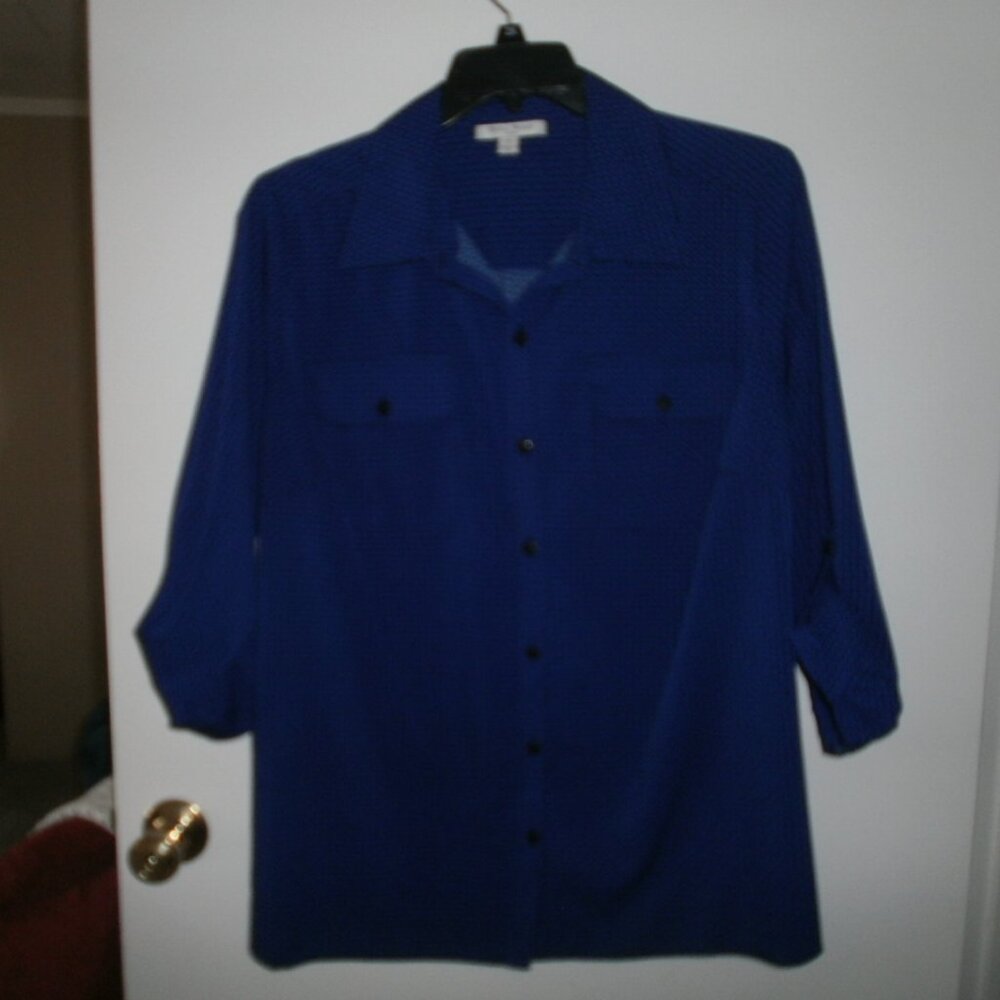 Woman's dark blue blouse 2X Studio Works